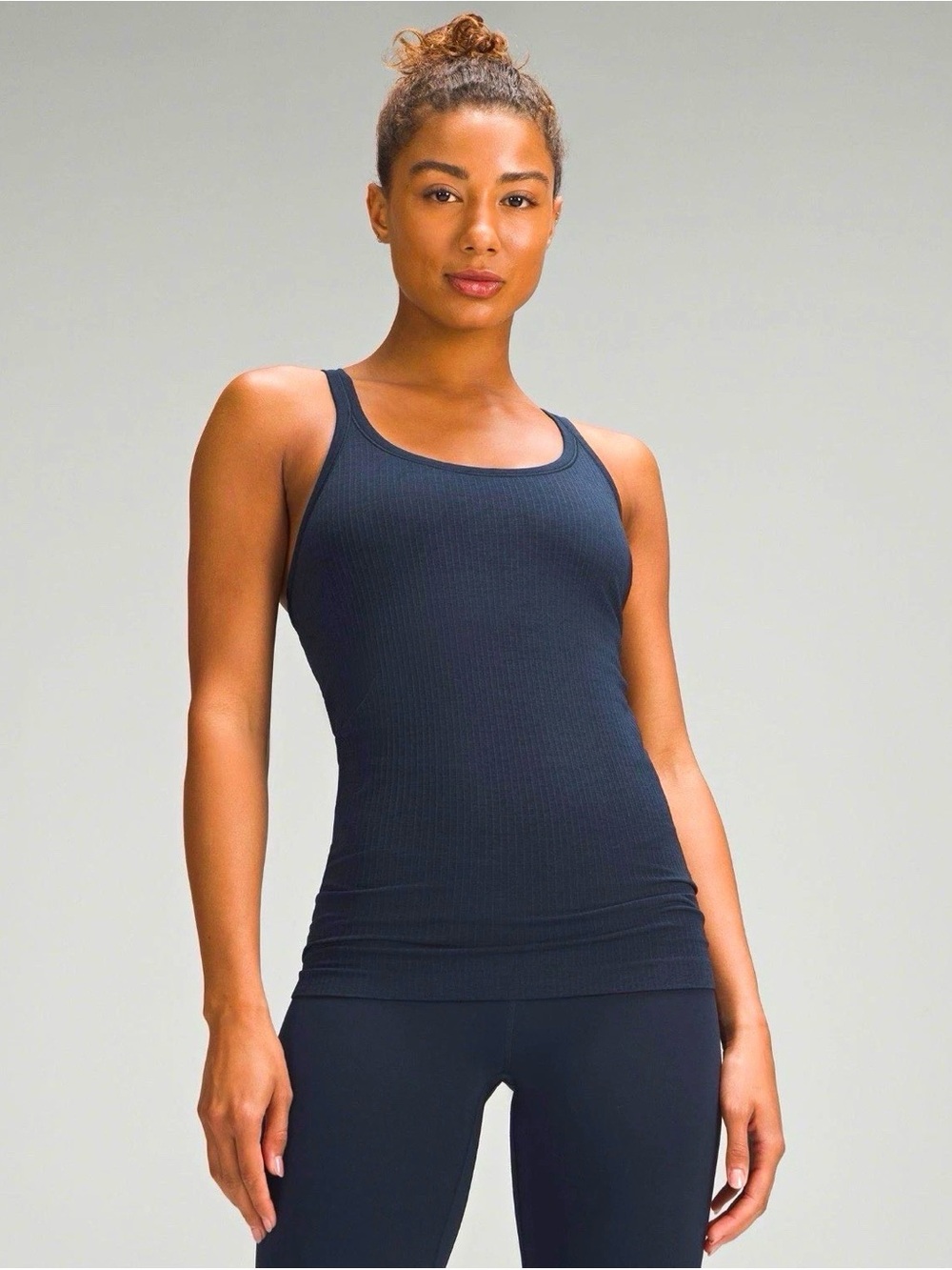 Lululemon Ebb to Street Tank Top Size 8 True Navy Ribbed Racerback NWOT